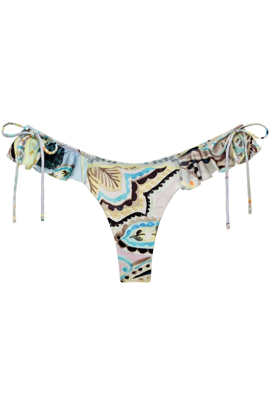 St Uno Ruffle Bows Bikini Bottom | St. Barths Floral