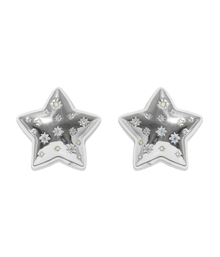 Puffy Star Earrings in Silver - Loren Hope