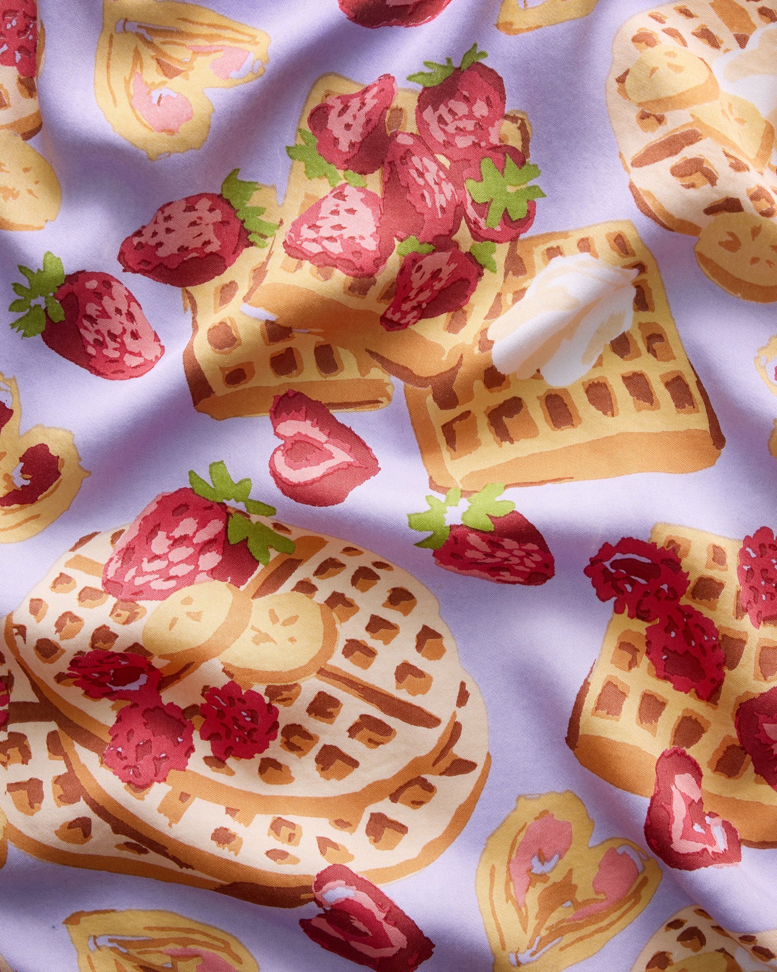Waffles In Bed - Eco Satin Ruffle Set - Lavendar - Printfresh