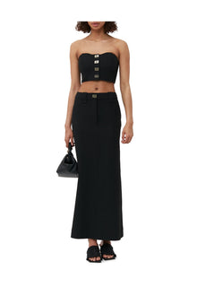 Stretch Suiting Corsage Top | Black