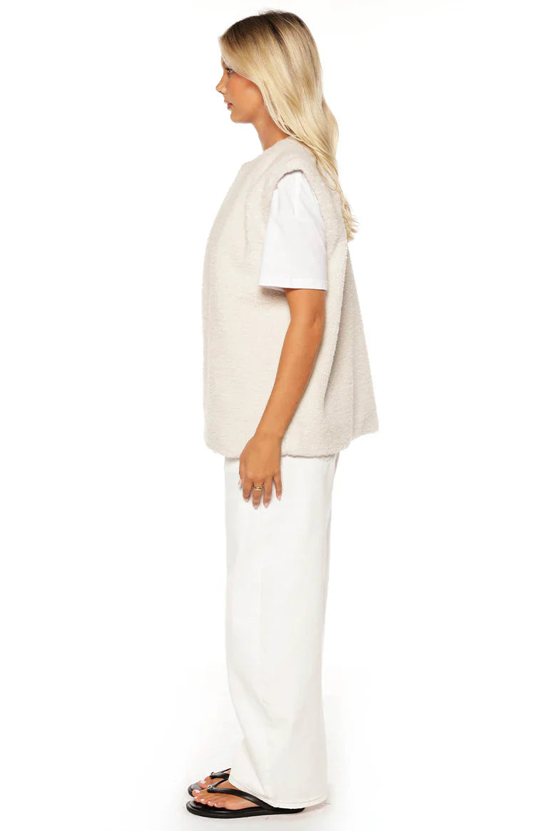 Summi Teddy Fleece Vest | Cream