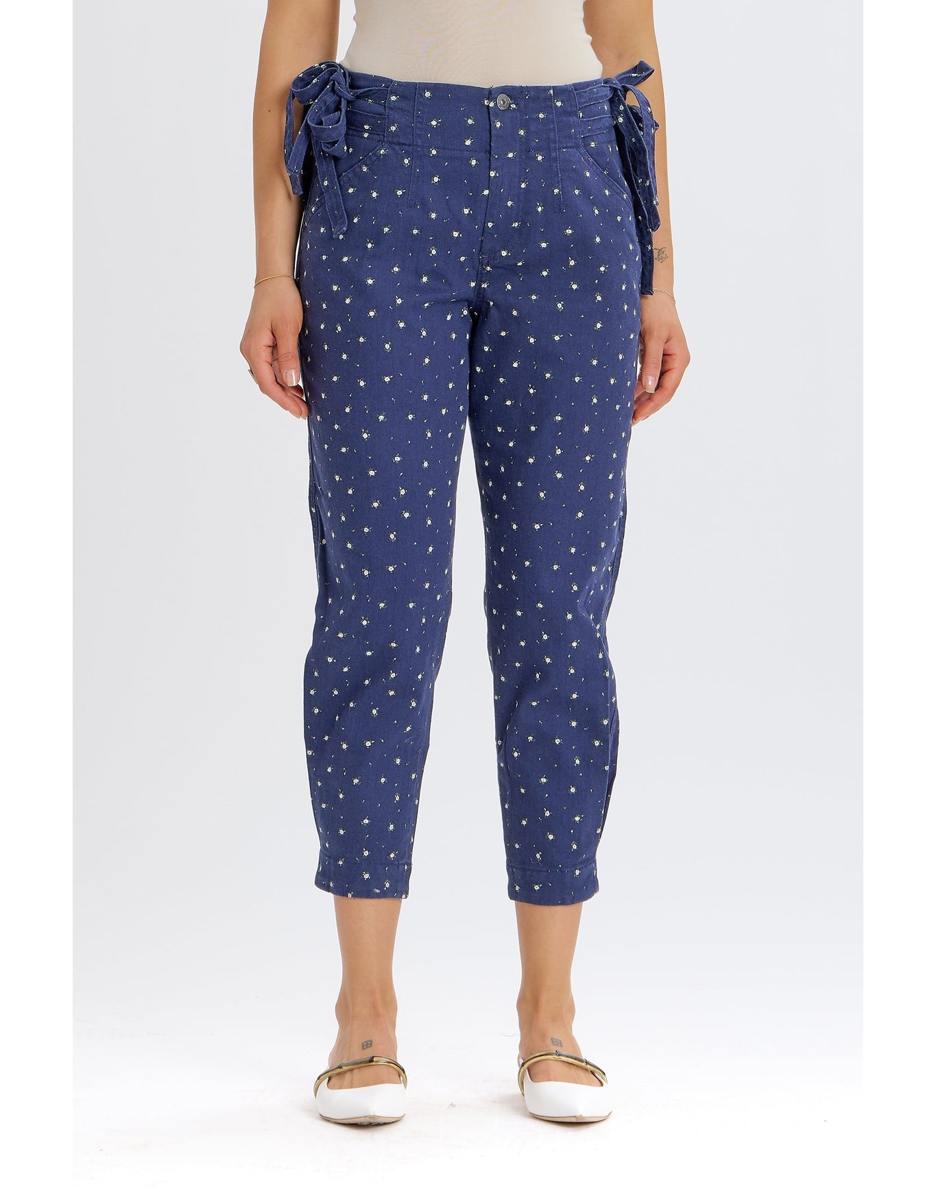 Sydney Side Tie Pant | Navy/Floral