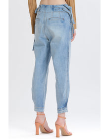 Sydney Side Tie Pant | Washed Indigo