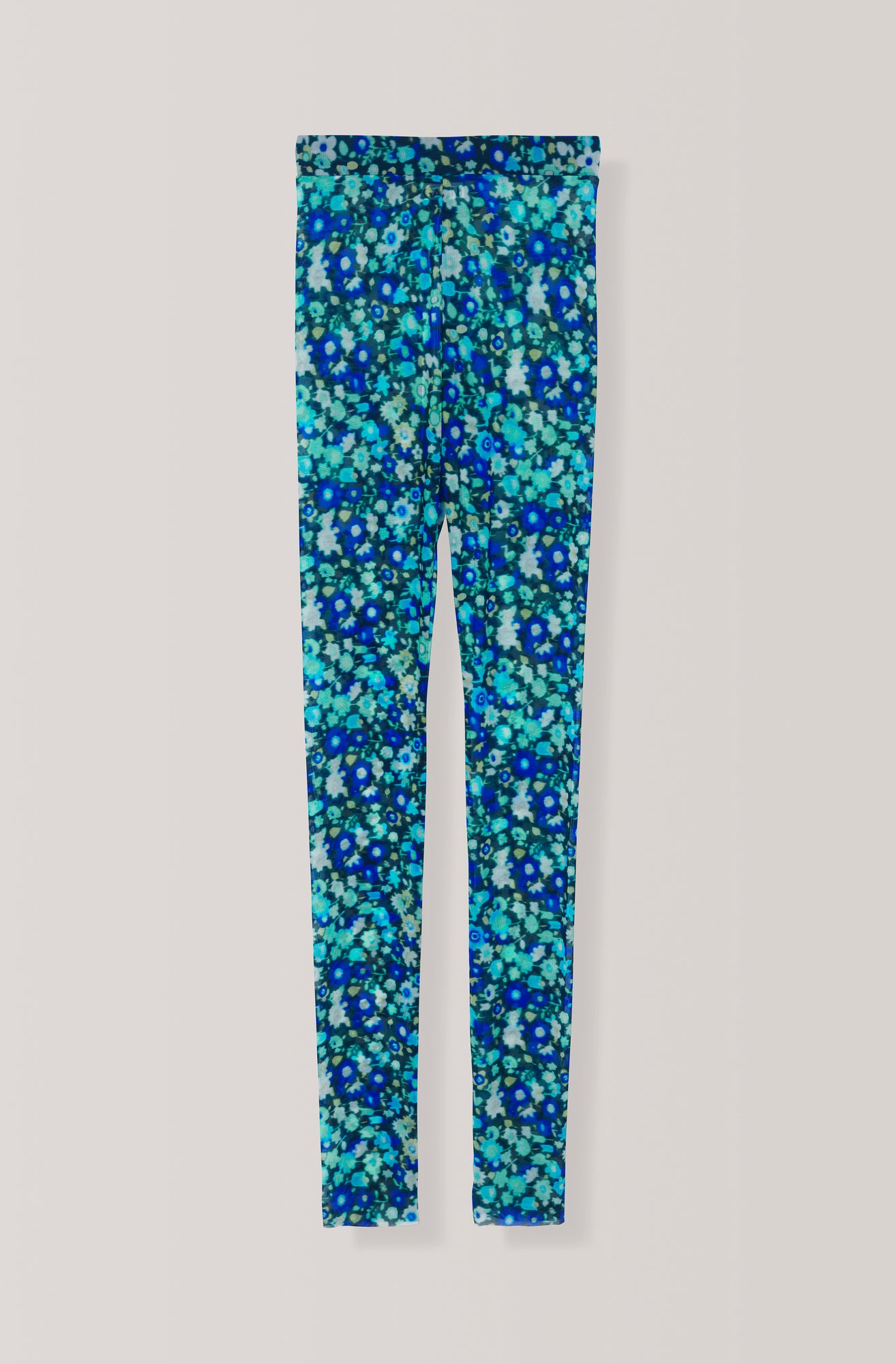 Floral Mesh Leggings | Azure Blue