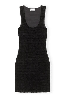 Velvet Smock Mini Dress | Black