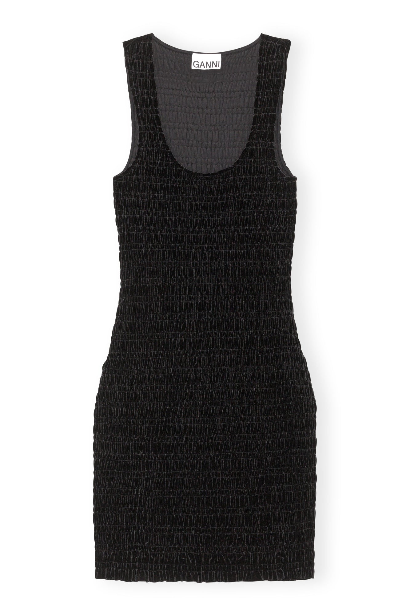 Velvet Smock Mini Dress | Black