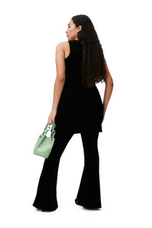 Velvet Smock Mini Dress | Black