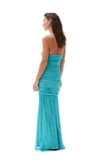 Stretch Lace Halter Neck Dress | Blue Curacao