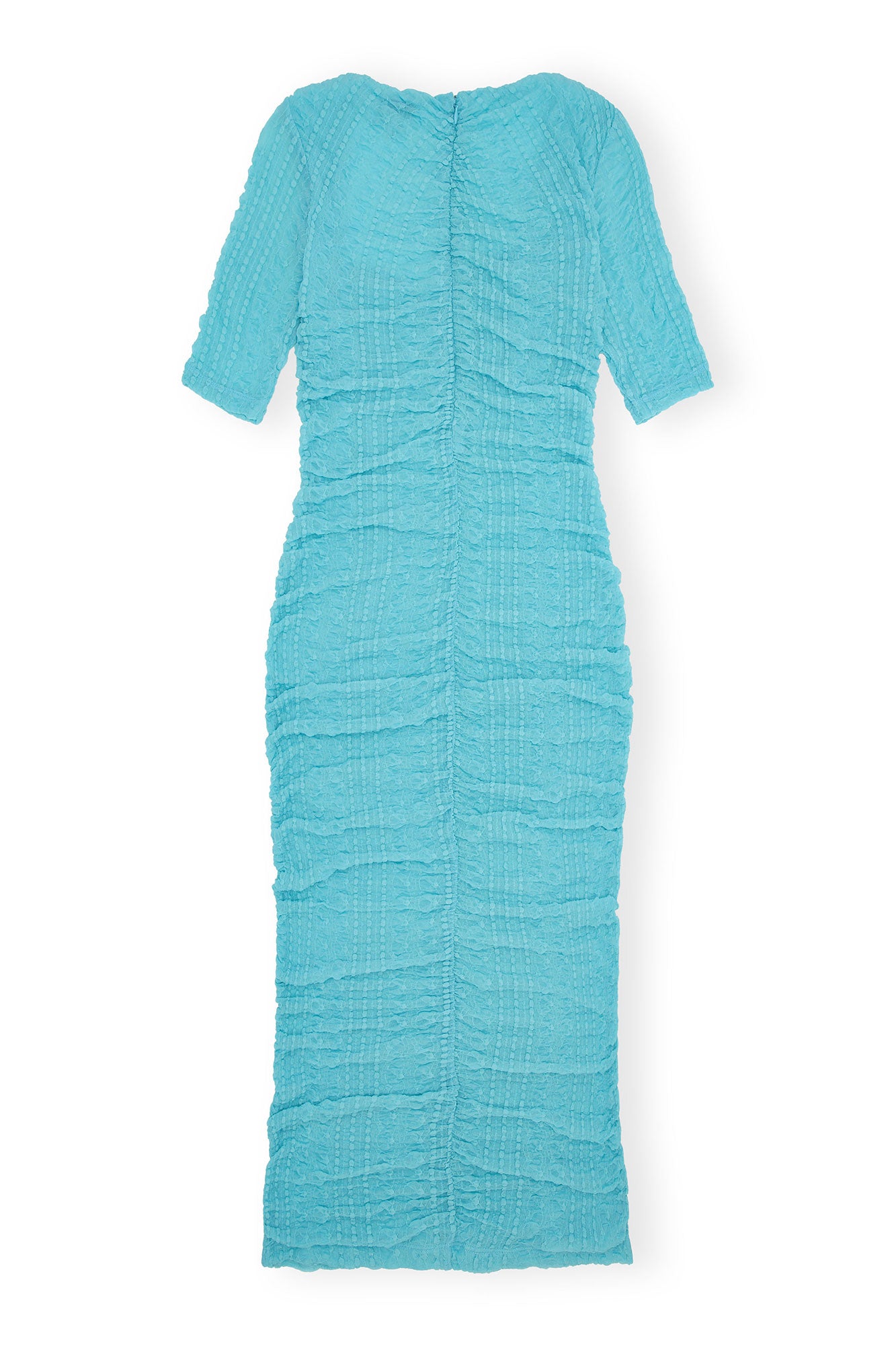 Stretch Lace Ruched Midi Dress | Blue Curacao