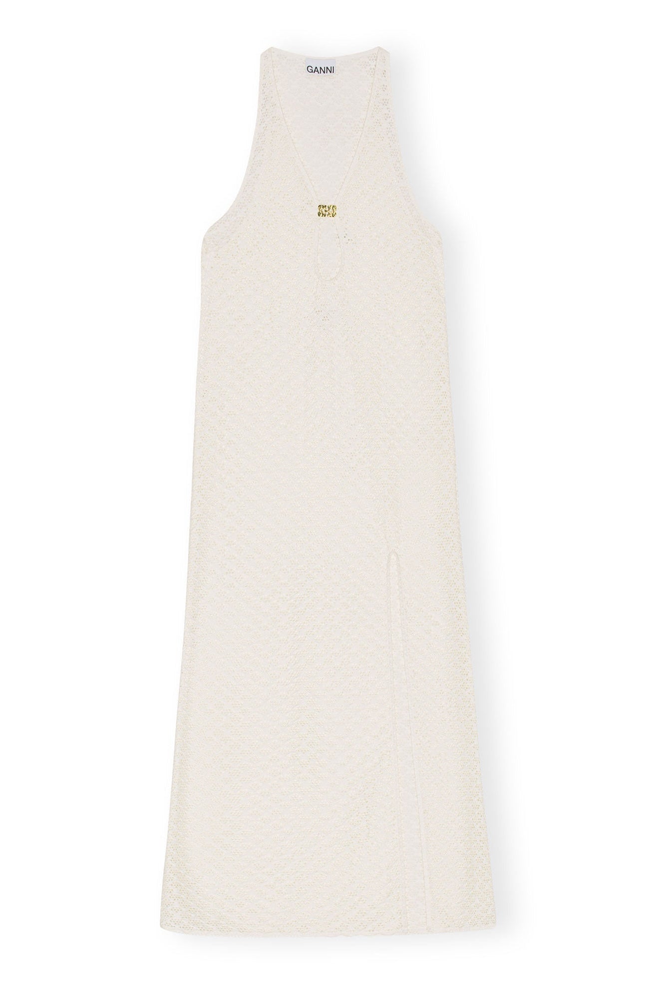 Mesh Lace Maxi Dress | Egret