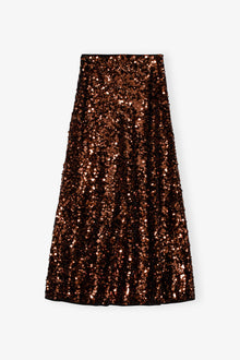 Velvet Sequins Maxi Skirt | Bitter Chocolate
