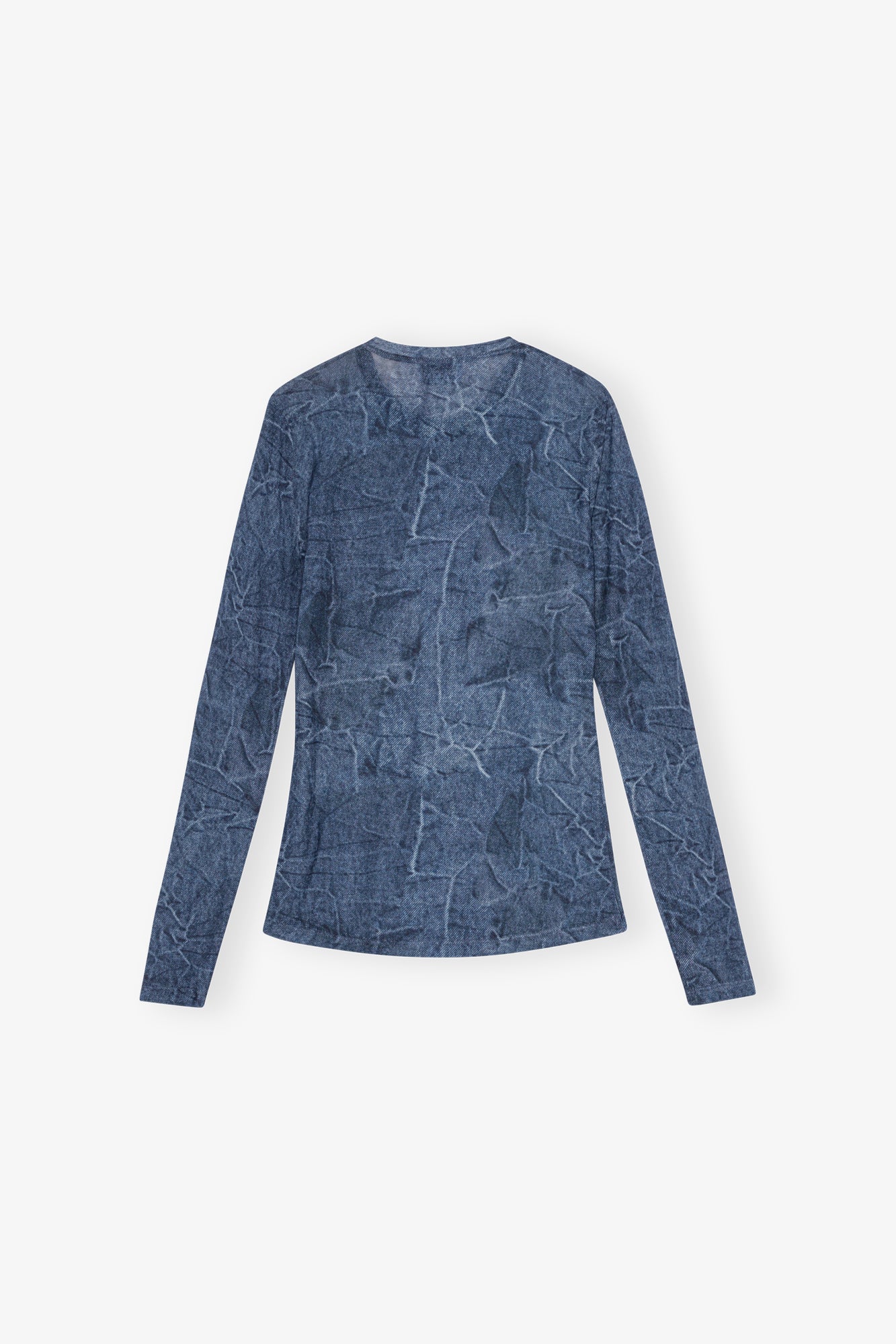 Printed Mesh Blouse | Denim
