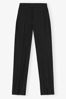 Stripe Mid Waist Trousers | Black