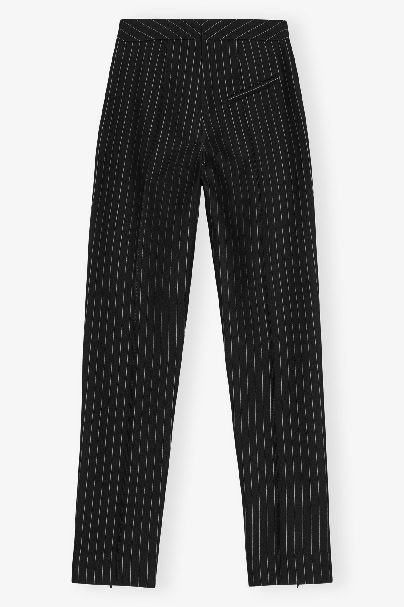 Stripe Mid Waist Trousers | Black