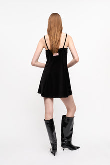 Velour Mini Dress | Black