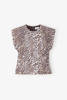 Printed Stretch Sequins Blouse | Leopard