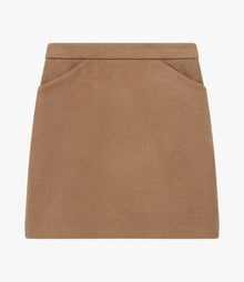 Another Tomorrow Tailored Mini Skirt in Camel – Cashmere Women's Skirt