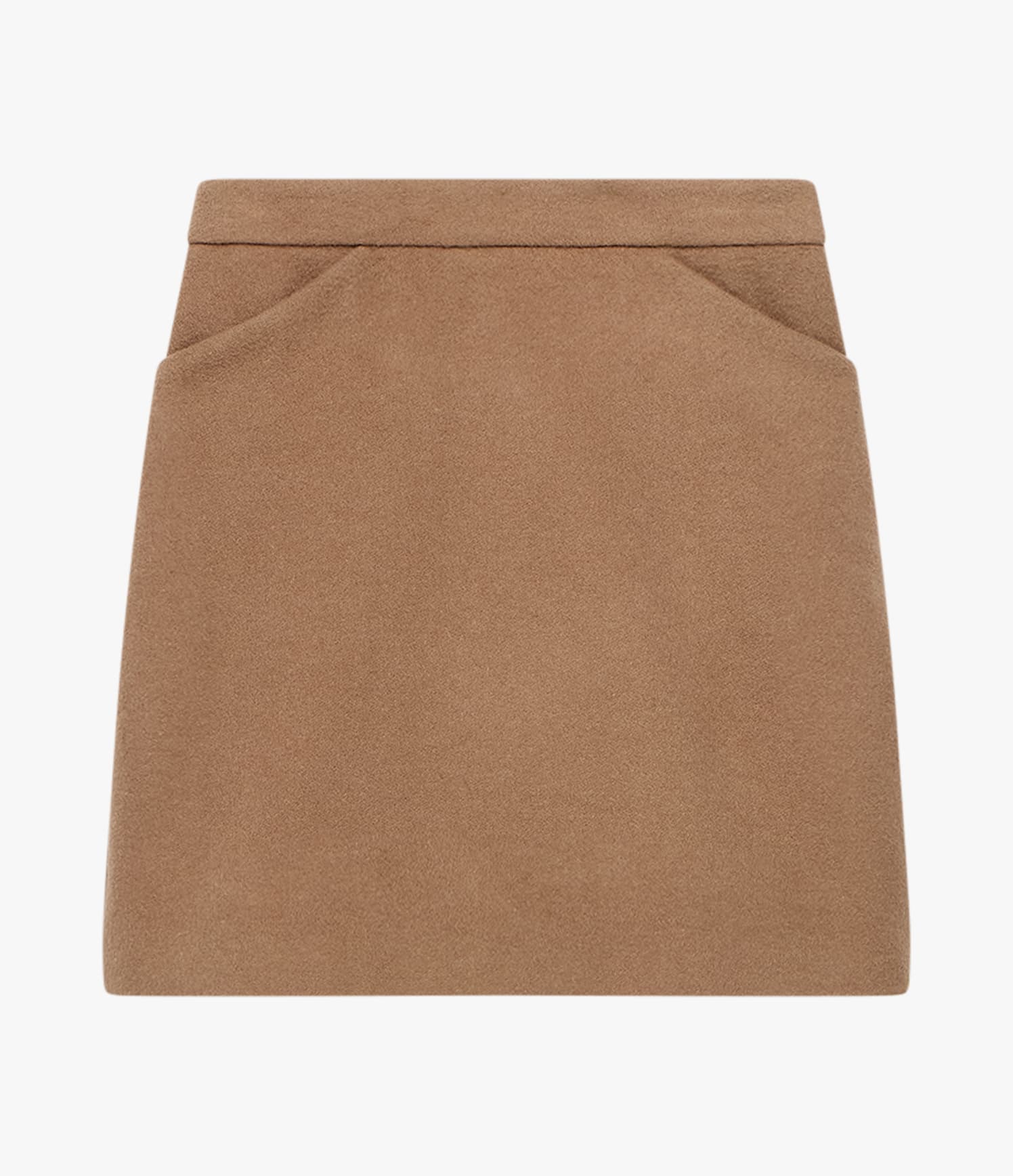 Another Tomorrow Tailored Mini Skirt in Camel – Cashmere Women's Skirt