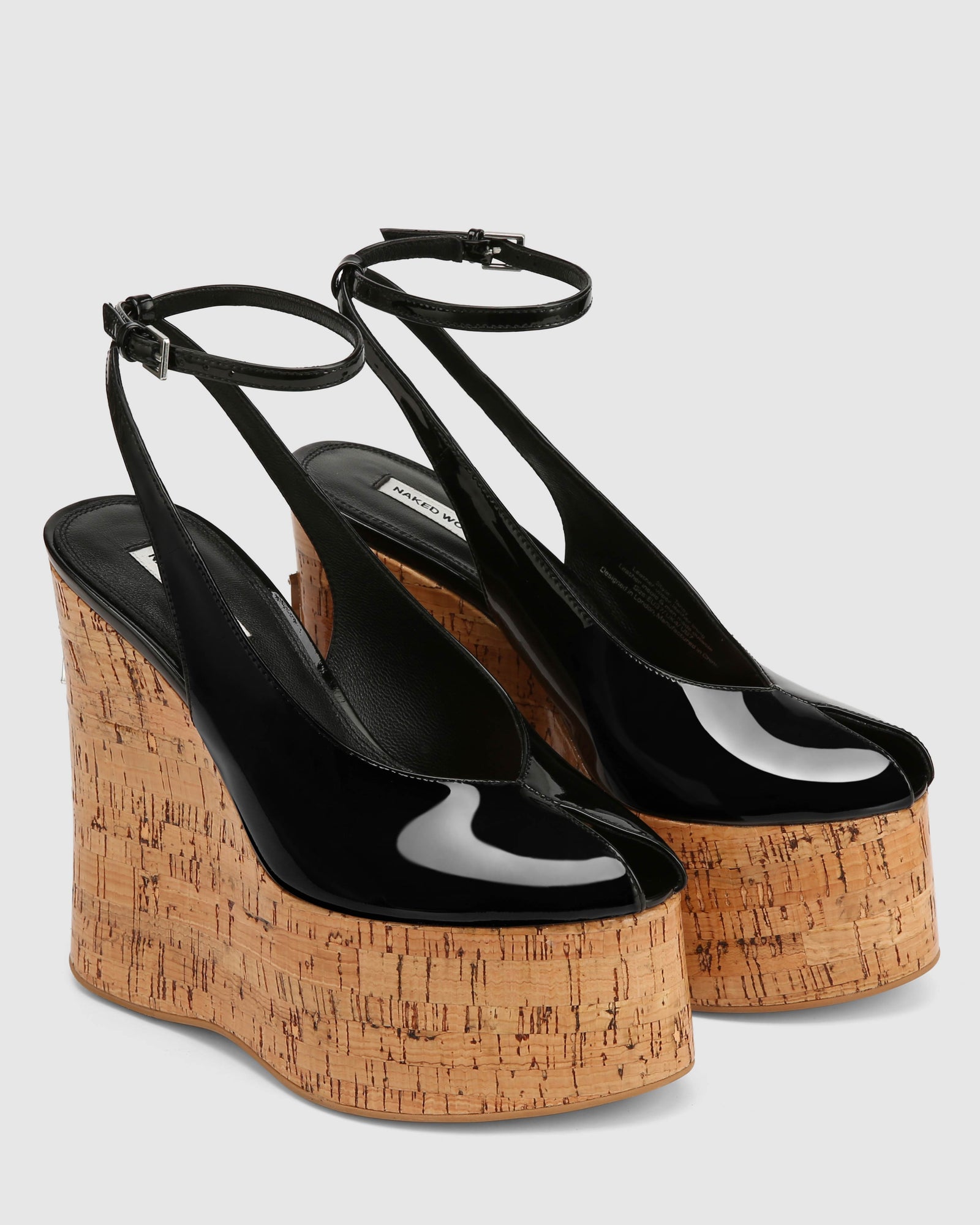 Womens | Tansy Patent Cork Heel | Black