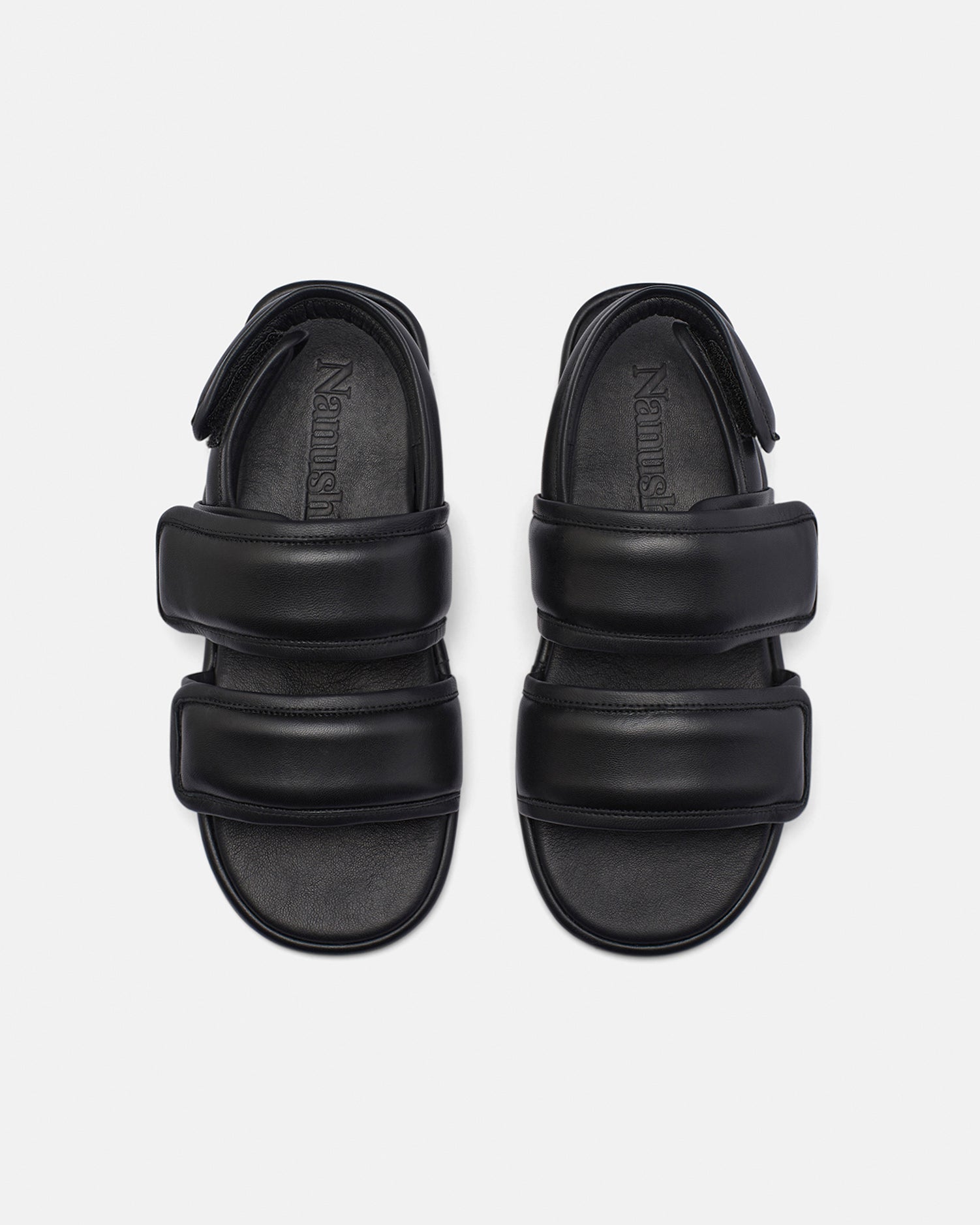 Mens | Tarrus Mens Rounded Toe Padded Flat Sandals | Black