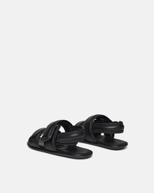 Tarrus Rounded Toe Padded Flat Sandals | Black