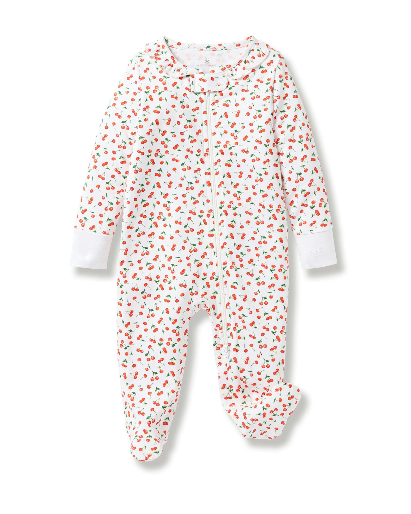 Baby onesie with a pattern on a white background