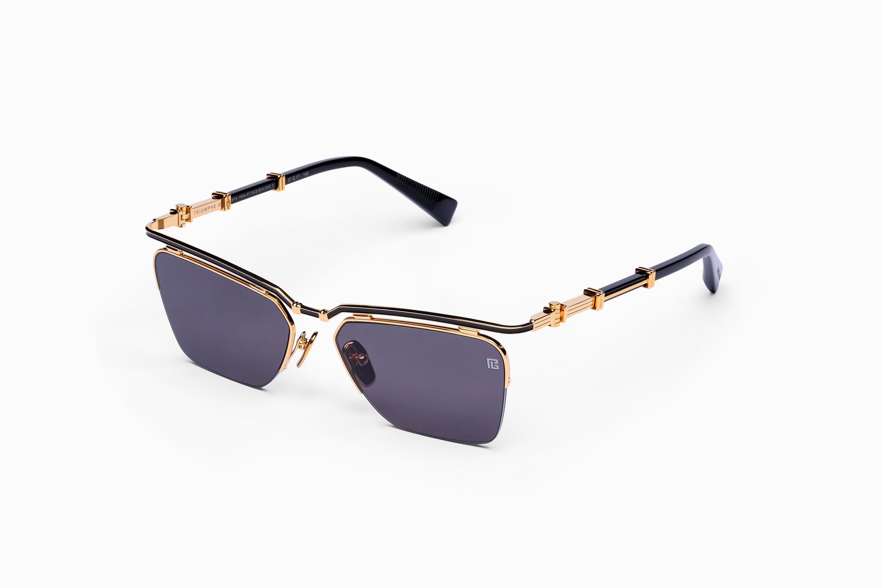 Womens | Triomphe - II Sunglass | Gold - Black Enamel - Black | Dark Grey