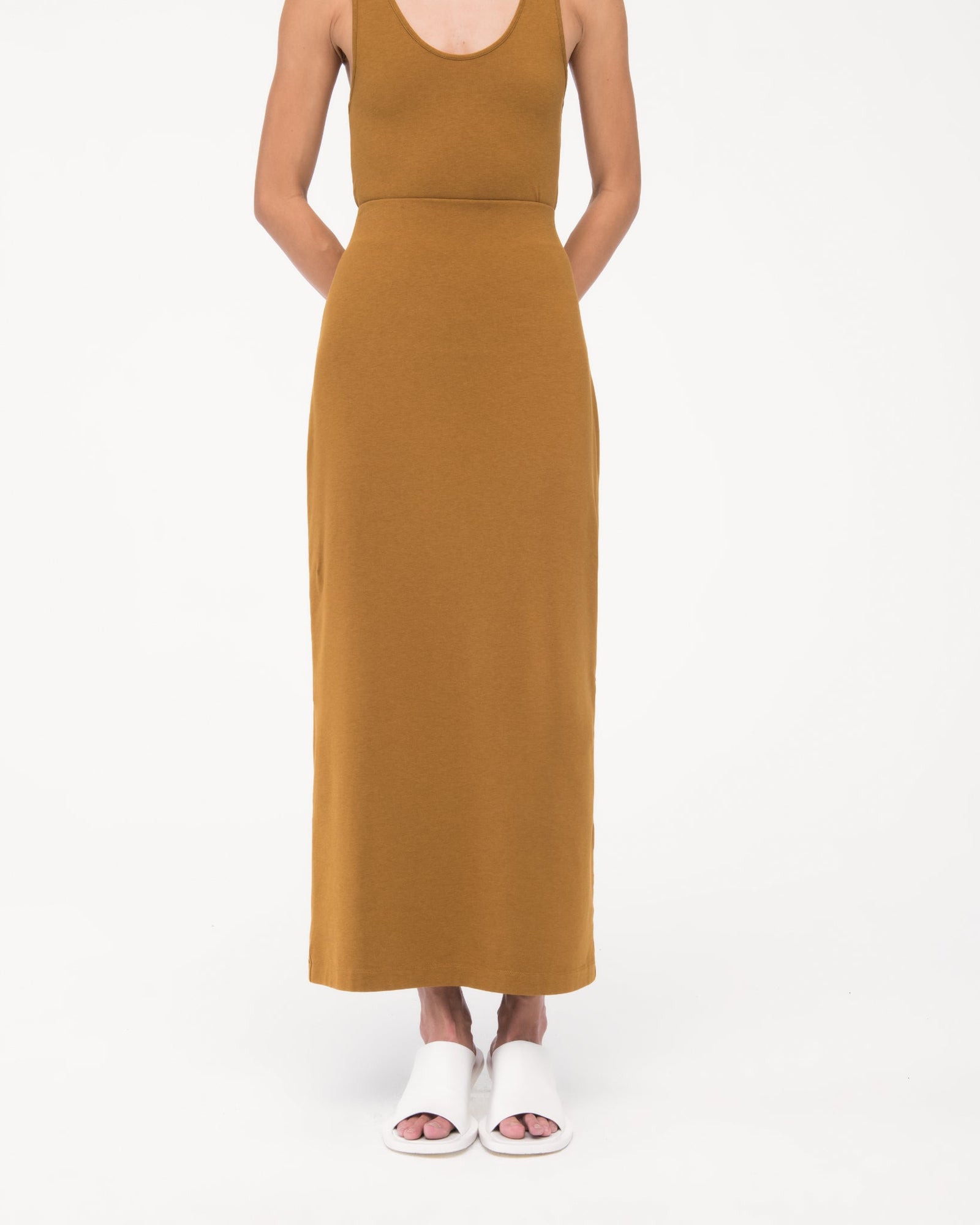 Another Tomorrow Tube Skirt in Tapenade – Cotton Women's Skirt