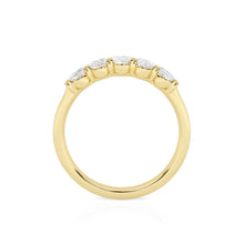 1.00 CT Oval Lab-Grown Diamond | Five Stone Anniversary Wedding Band Ring | 14K Yellow Gold | G Color | VS Clarity