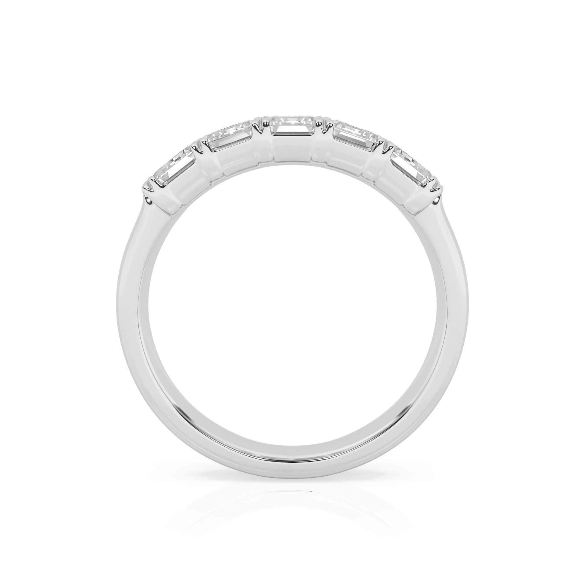 2.00 CT Emerald Lab-Grown Diamond | Five Stone Anniversary Wedding Band Ring | 14K White Gold | G Color | VS Clarity