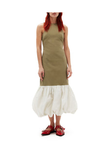 Taffeta Mix Open Back Dress | Aloe