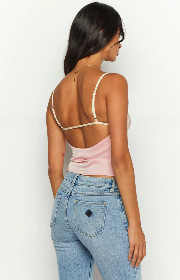 Tamra Low Back Top | Pink