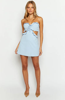 Tenley Strapless Mini Dress | Blue