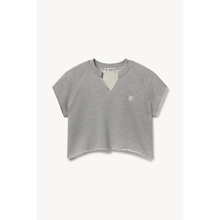 Terry Raglan Cutoff Top | Heather Grey