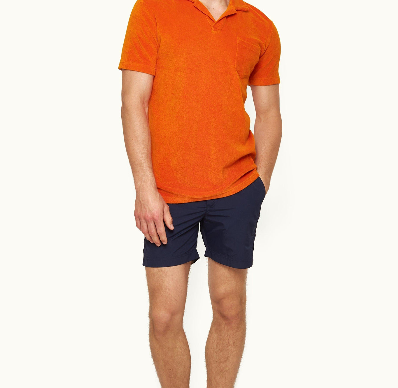 Terry Towelling Tailored Fit Organic Cotton Towelling Resort Polo Shirt | Tiger Lily