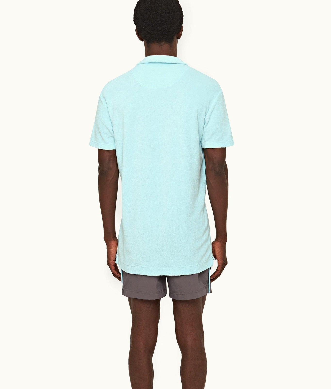 Terry Towelling Tailored Fit Resort Towelling Polo Shirt | Clear Sky