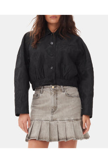 Textured Cloque Short Jacket | Black