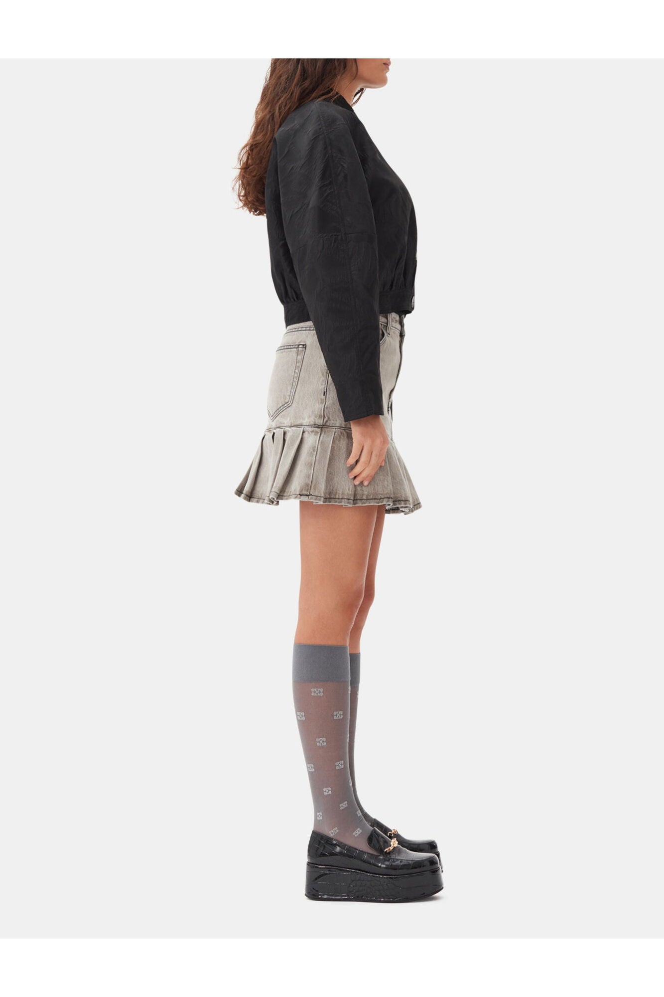 Textured Cloque Short Jacket | Black