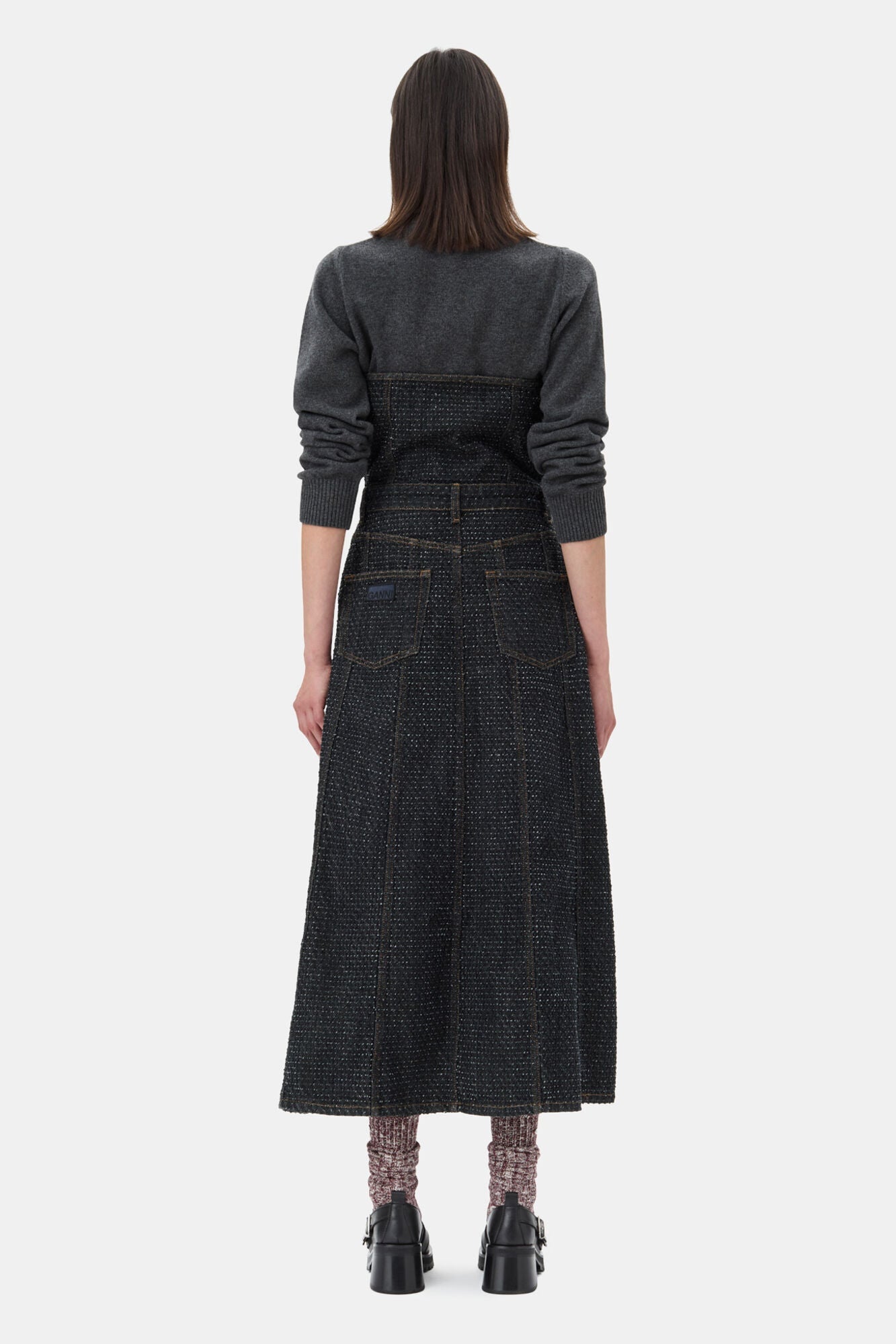 Textured Midi Dress | Black