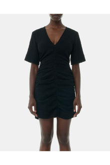Textured Suiting Mini Dress | Black