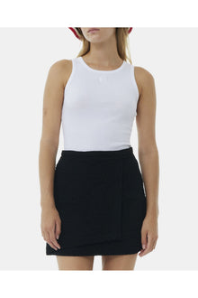 Textured Suiting Mini Skirt | Black