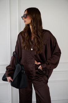 Cropped Button Front Shirt | Chestnut
