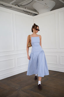 Flare Panel Midi Dress | Powder Blue