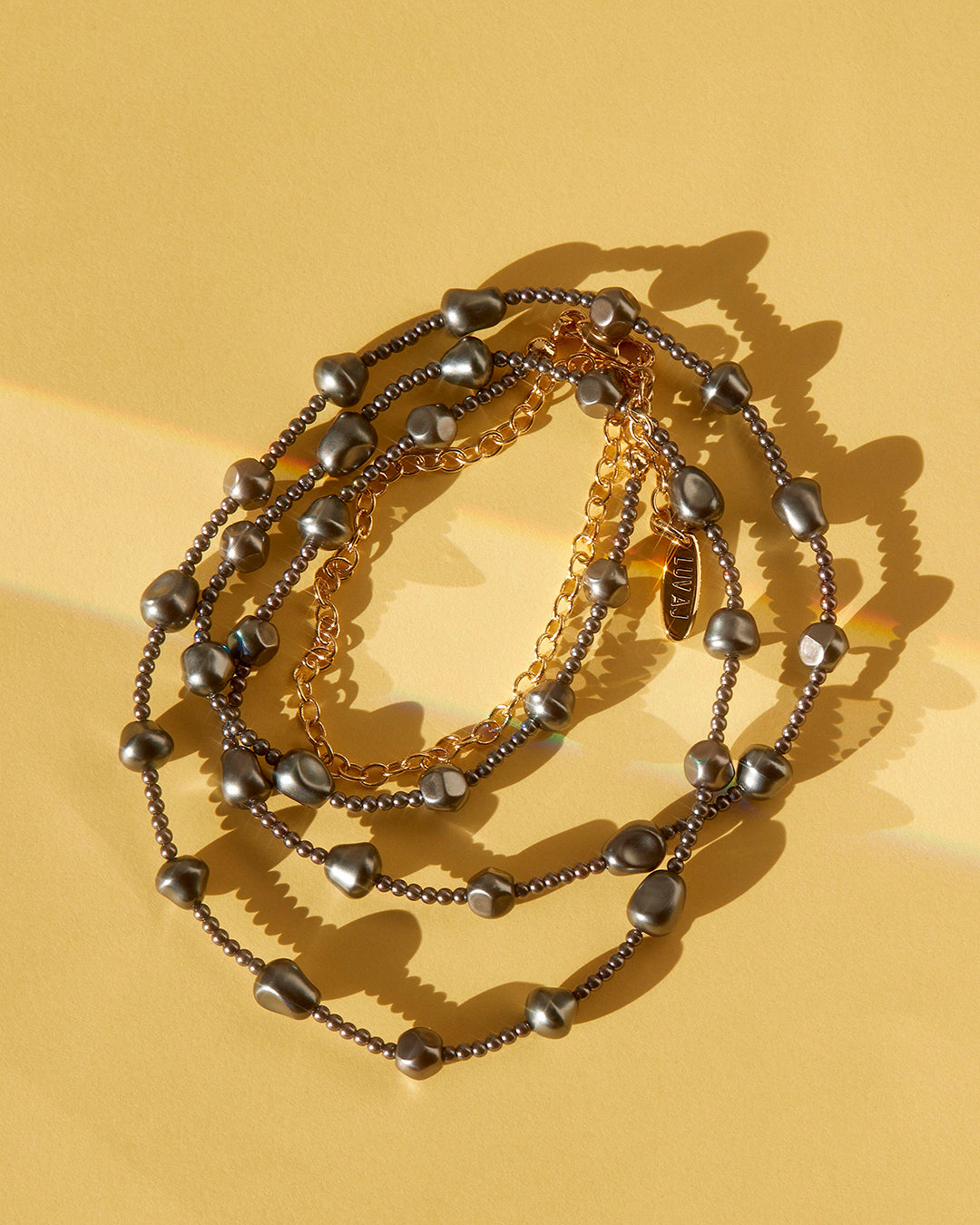 The Pearl Belly Chain | Brass | Blue Pearl