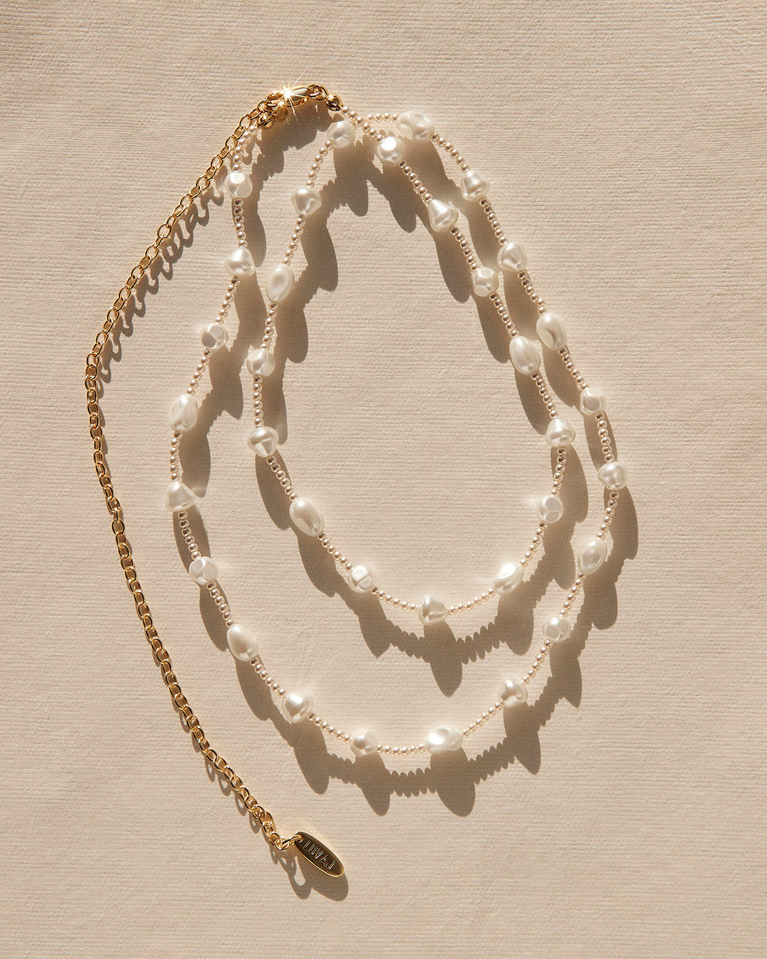 The Pearl Belly Chain | Brass | Blue Pearl