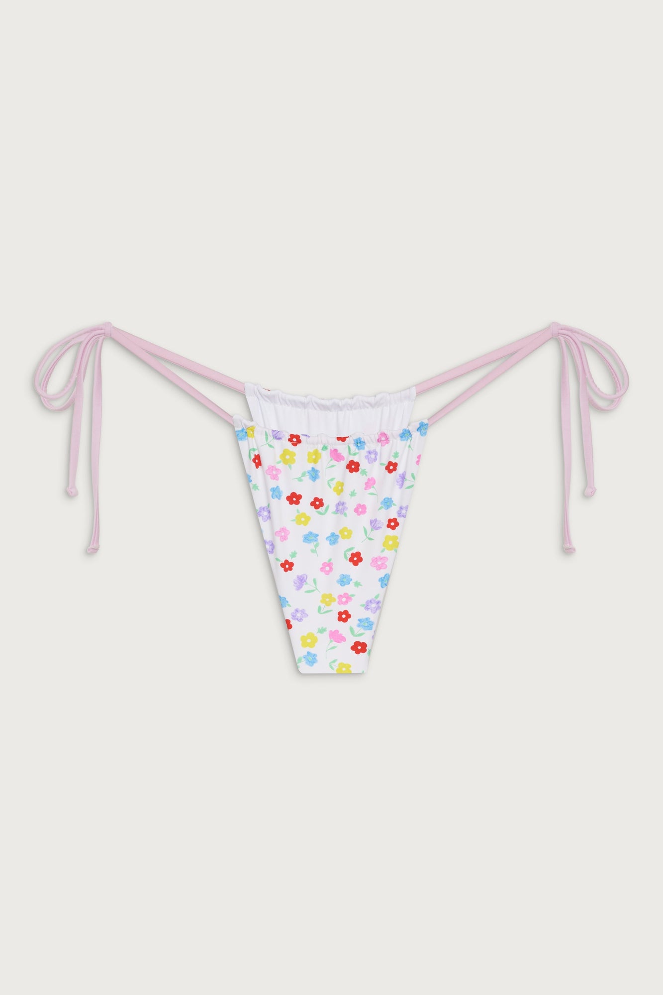 Tia Floral Skimpy Bikini Bottom - Dune Daisy