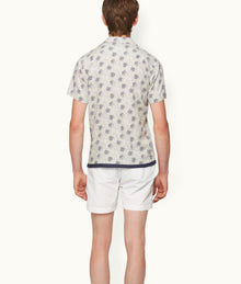 Travis Floral Print Capri Collar Shirt | White Sand