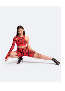 Trendy One-Shoulder Top | Red Leo