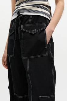 Trousers in Light Slub | Black
