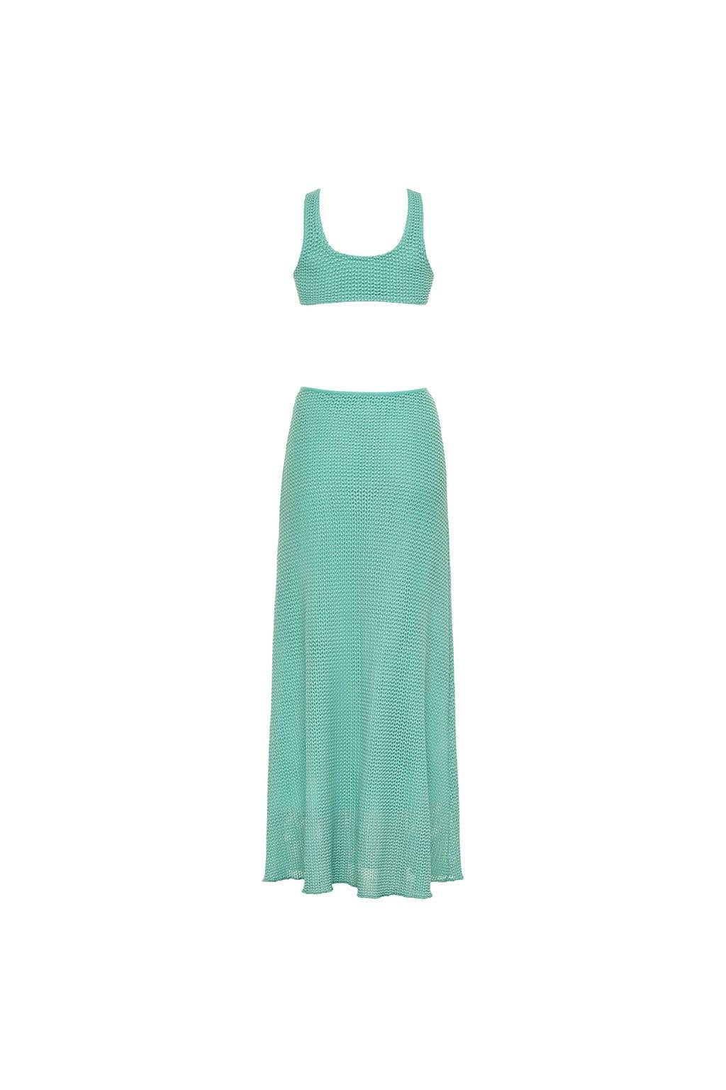 Ky Dress | Turquoise Crochet